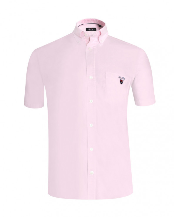 Chemise manches courtes Griff Oxford Otago rose homme