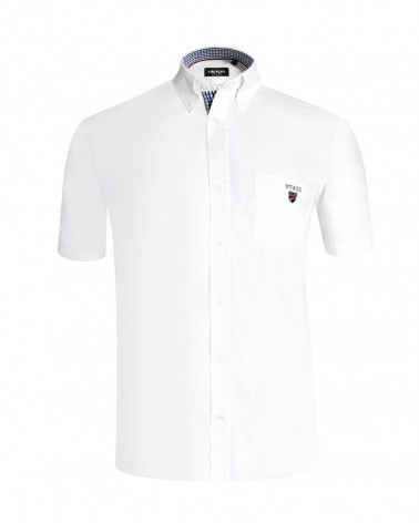 Chemise manches courtes Griff Oxford Otago blanc homme