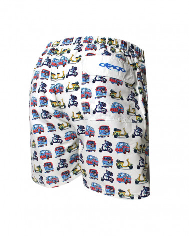 Short de bain Combispa Otago rugby écru Homme