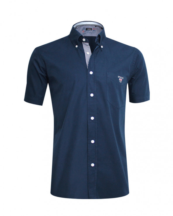 chemise Buenos Aires Otago manches courtes bleu marine homme