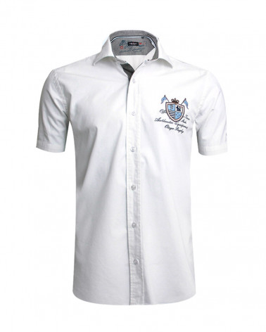 Chemise manches courtes Victor Otago blanche homme