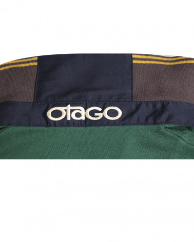 Broderie au dos du col du polo Golfy Otago vert vintage pour homme