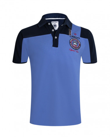 Polo OTABADGE manches courtes Otago rugby lavande marine homme