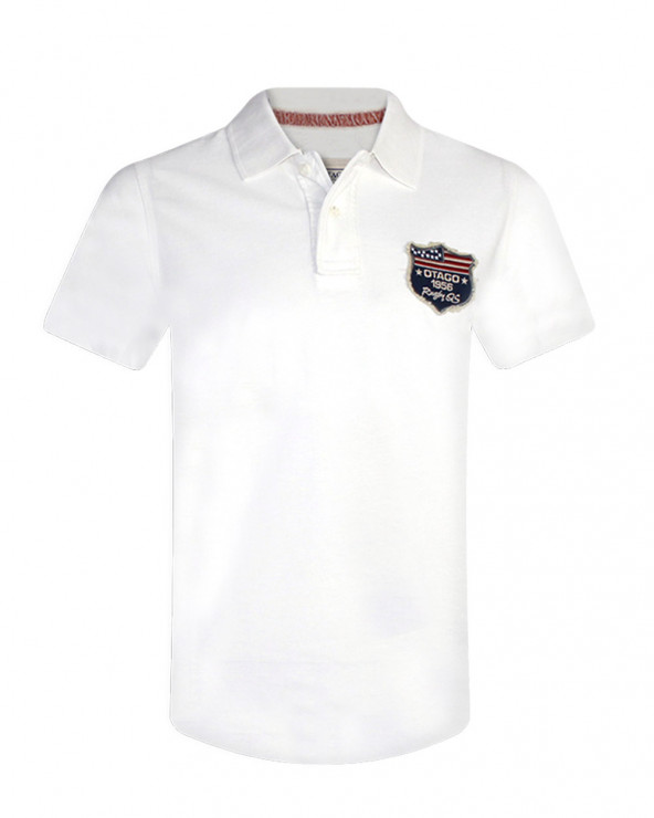 Polo Old-Us manches courtes Otago blanc homme