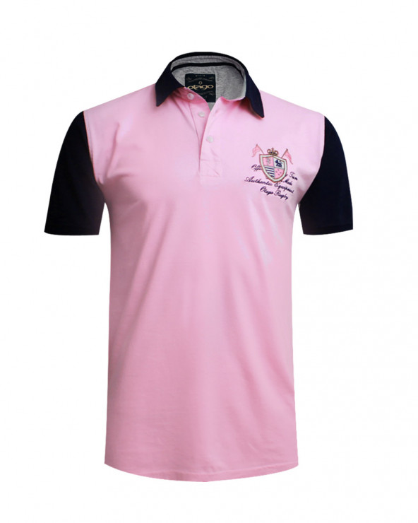 Polo Rob manches courtes rose marine homme