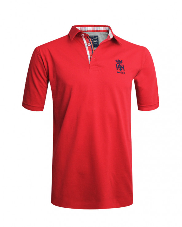 Polo OTH Otago manches courtes rouge homme