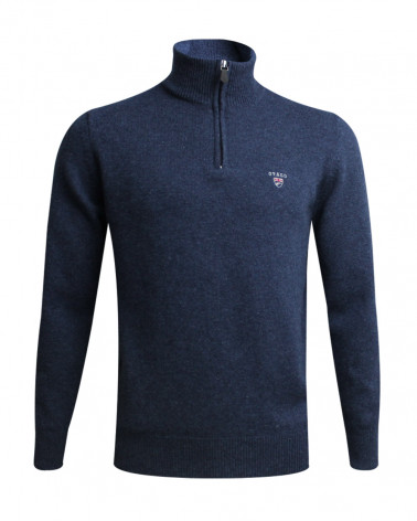 Pull Buenos Aires col zip Otago bleu marine homme