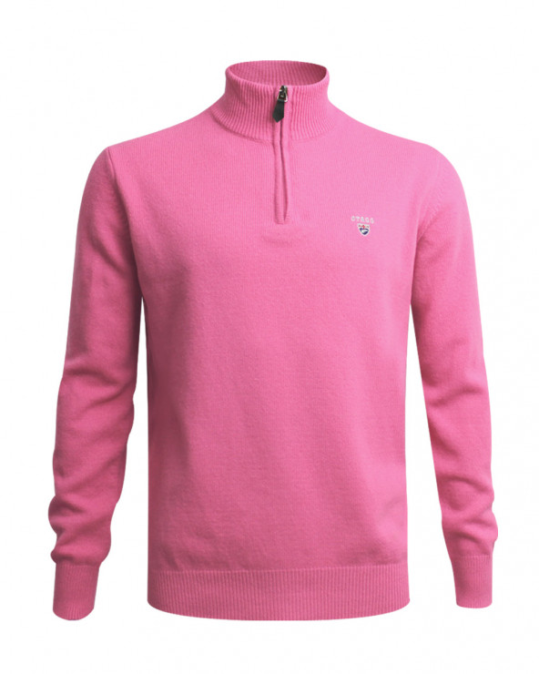 Pull Buenos Aires col zip Otago rose homme