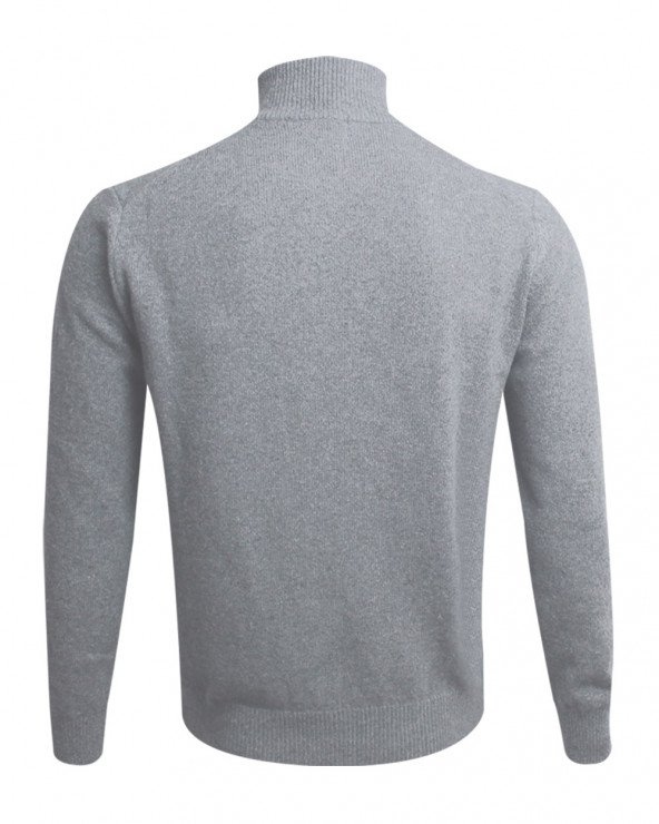 Dos du pull Buenos Aires col zip Otago gris clair pour homme