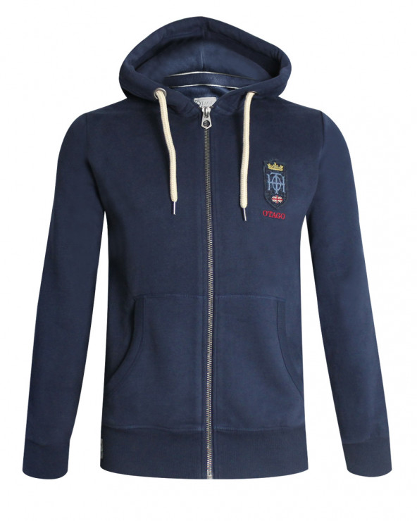 Sweat zip capuche Vint Otago rugby Homme bleu marine