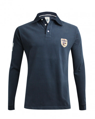 Polo Jackexp manches longues Otago rugby bleu marine homme