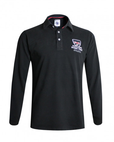 Polo Artax manches longues Otago rugby noir homme