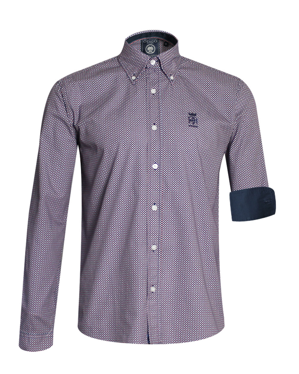 Chemise 213 manches longues Otago rugby marine à motifs homme