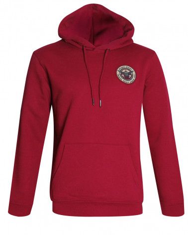 Sweat à capuche FIGHTER Otago rugby rouge Hibiscus pour Homme