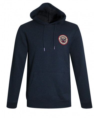 Sweat à capuche FIGHTER Otago rugby bleu marine chiné pour Homme