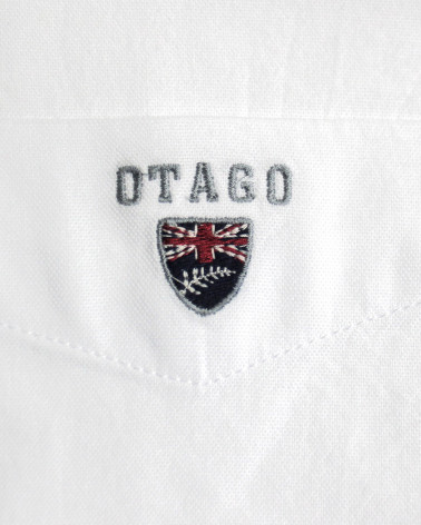 Broderie sur la poche côté cœur de la chemise Buenos aires oxford Otago blanc pour homme