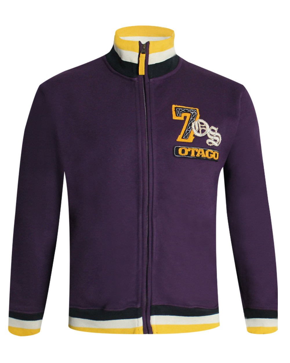 Sweat zip NZ col tricolore OTAGO violet homme