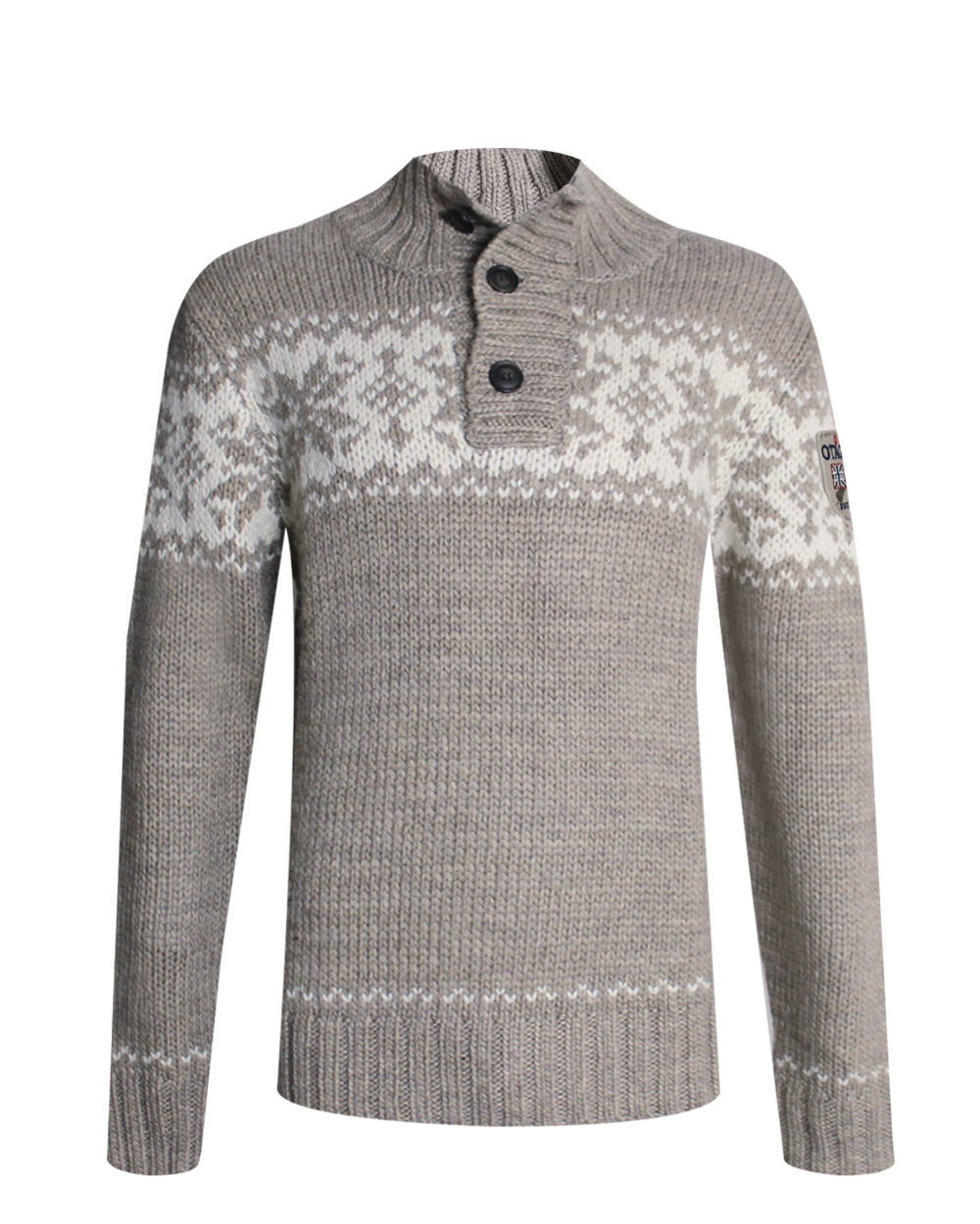 Pull Marcus Otago col boutonné beige Homme