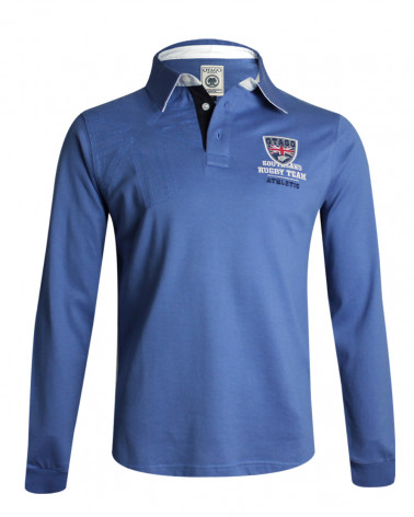 Polo Atreyu manches longues Otago rugby bleu lavande homme