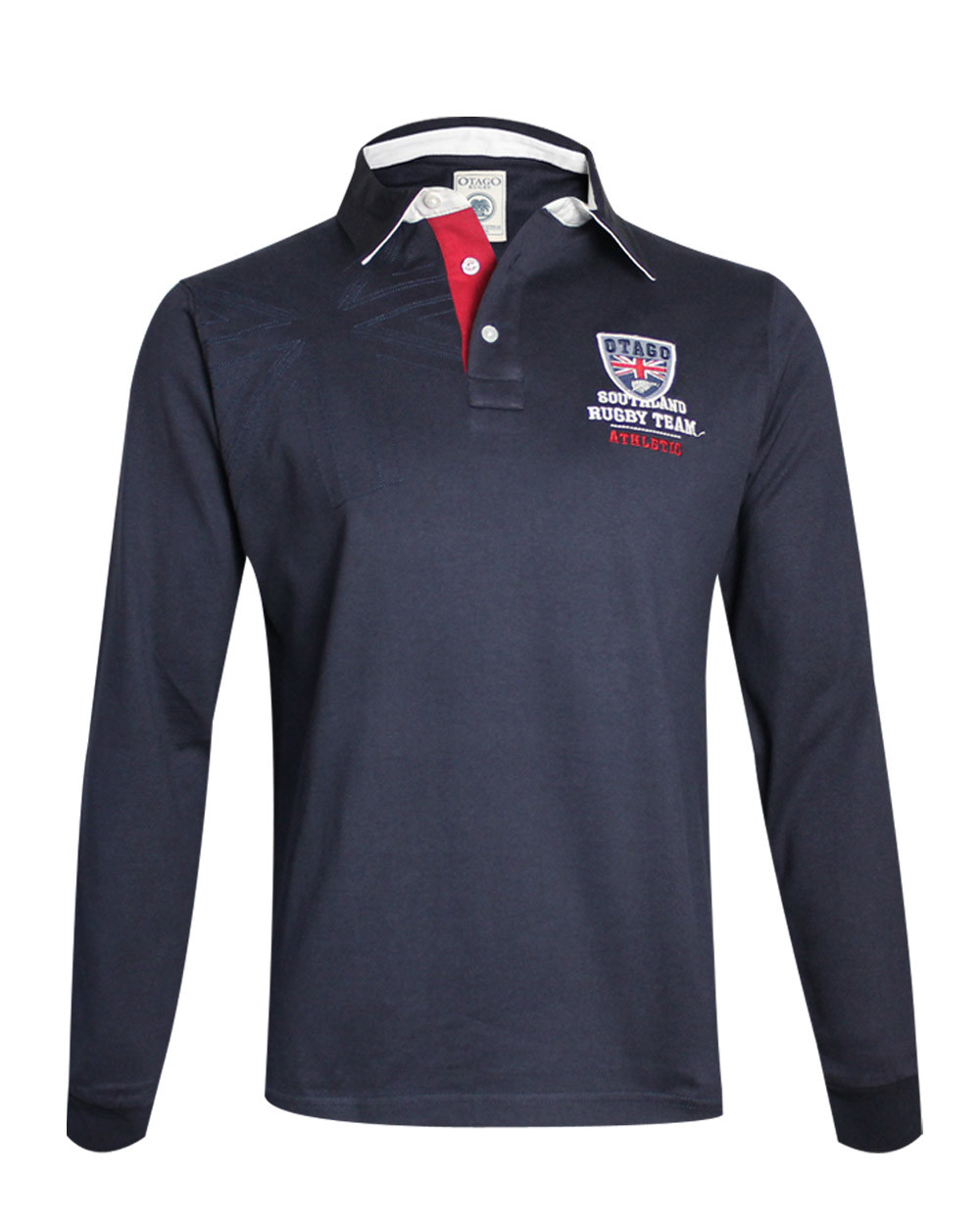 Polo Atreyu manches longues Otago rugby bleu marine homme