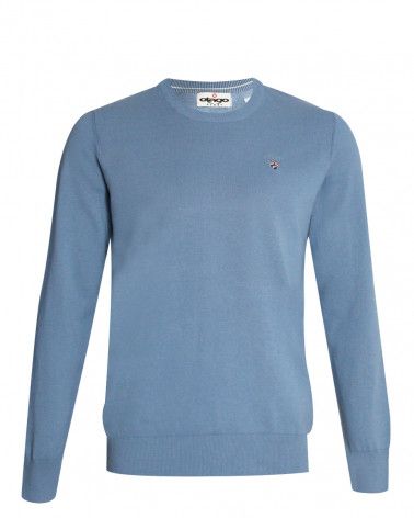 Pull col rond coton Buenos aires Otago cool Blue homme