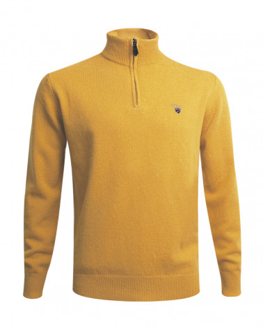 Pull Buenos Aires col zip Otago jaune homme