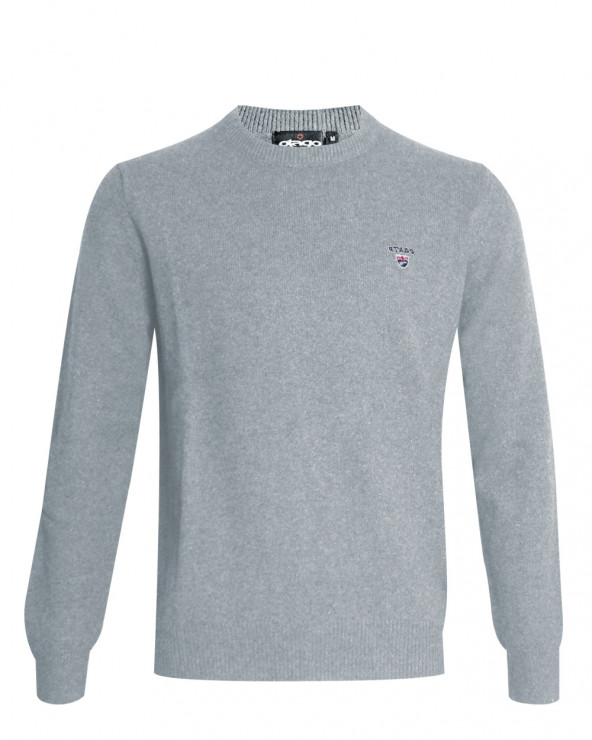 Pull Buenos Aires col rond Otago gris clair homme