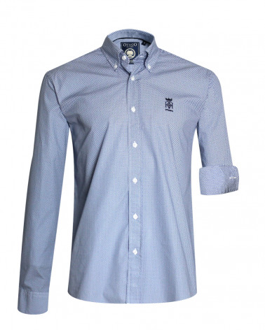 Chemise manches longues 142 Otago rugby homme bleu ciel à motifs