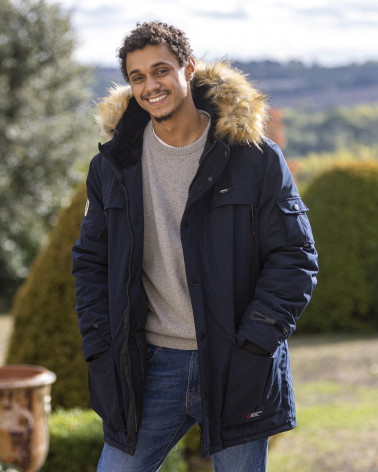 Parka Leeland avec capuche Otago rugby bleu marine pour homme