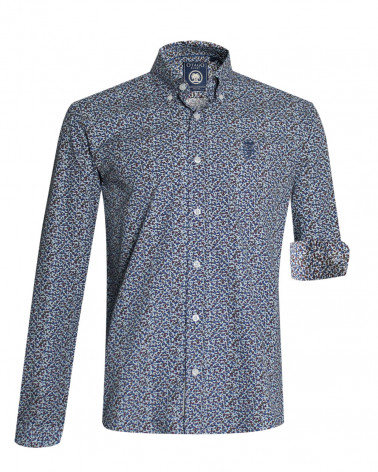 Chemise manches longues 193 Otago rugby bleue à motifs pour homme