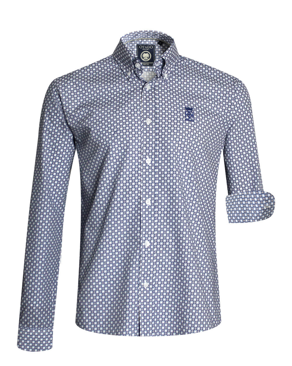 Chemise manches longues 195 Otago rugby bleu ciel à motifs pour homme