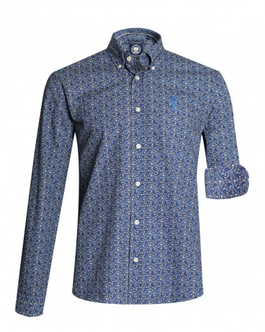 Chemise manches longues 191 Otago rugby bleu marine à motifs pour homme