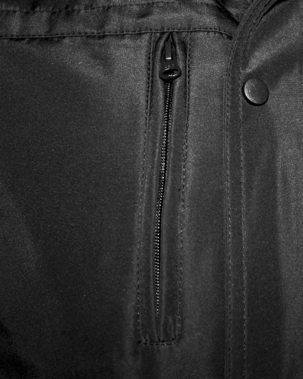 Fermeture zip et boutons à pressions de la parka Oslo Otago noir pour homme