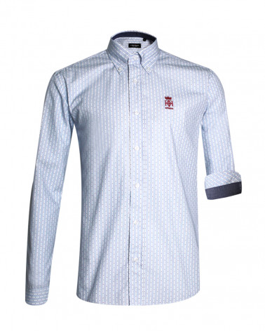 Chemise MADER manches longues Otago rugby à motifs bordeaux pour homme