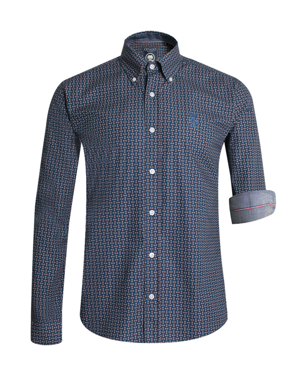 Chemise Navaro manches longues Otago rugby bleu pour homme