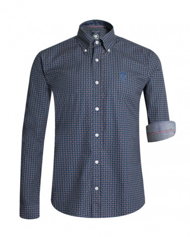 Chemise Navaro manches longues Otago rugby bleu pour homme