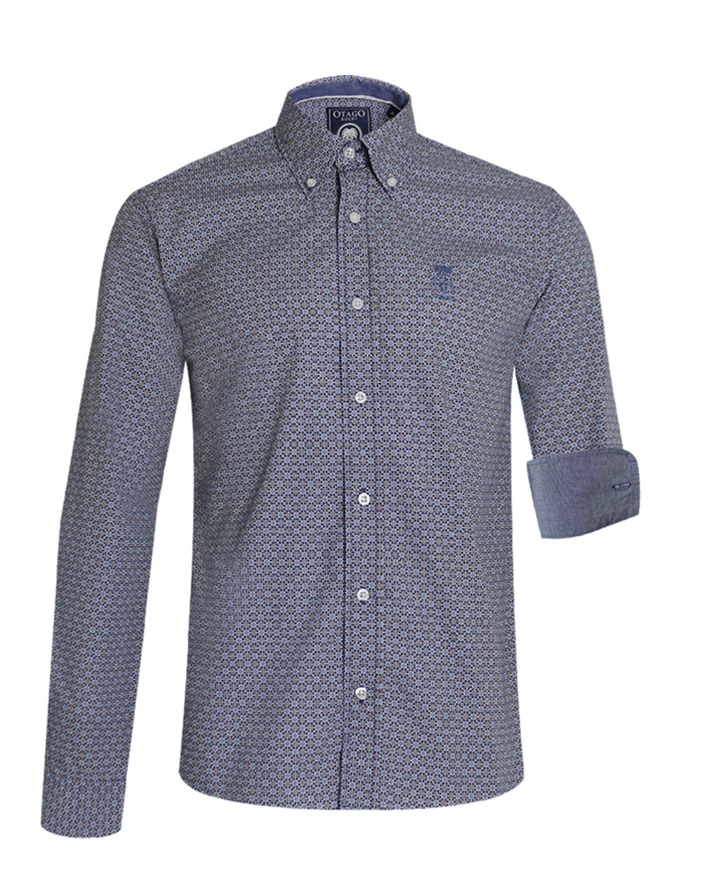 chemise H 216 manches longues Otago bleue pour homme