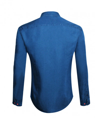 Dos de la chemise Royo Otago bleu pour homme