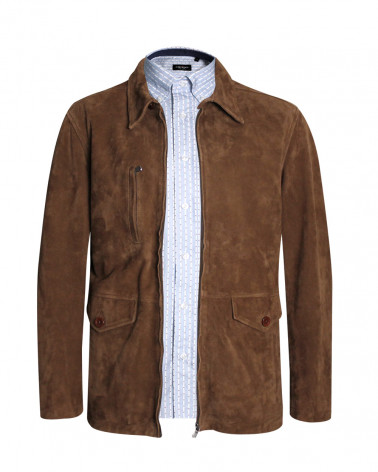 Veste en cuir SUEDE Otago marron HOMME