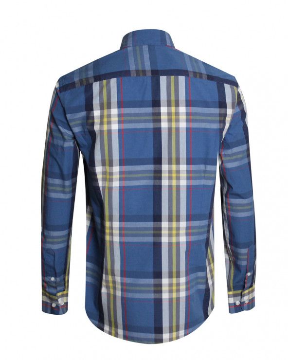 Dos de la chemise 237 carreaux Otago bleu marine pour homme