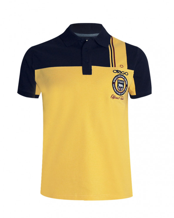 Polo Otabadge Otago rugby manches courtes mimosa marine pour Homme