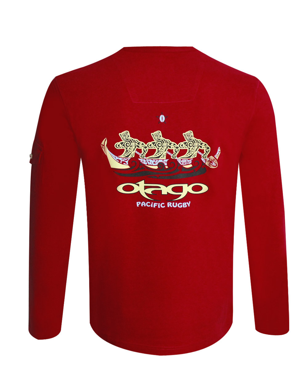 Tee shirt Karo Pague Otago rugby rouge manches longues pour homme