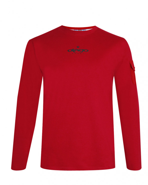 Tee-shirt Karo Pague Otago rugby rouge manches longues pour homme