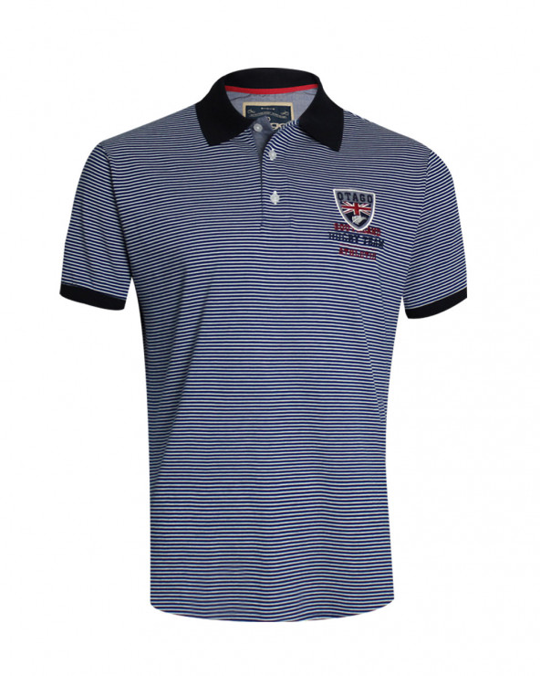 Polo Otabadge manches courtes Otago rugby bordeaux marine