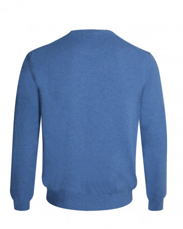 Dos du Pull Buenos Aires col rond Otago bleu ciel chiné pour homme