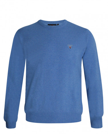 Pull Buenos Aires col rond Otago bleu ciel chiné pour homme