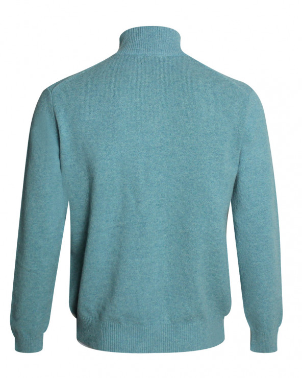 Dos du Pull Buenos Aires col zip Otago vert clair chiné pour homme