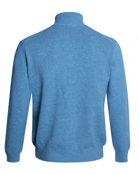 Dos du Pull Buenos Aires col zip Otago bleu ciel chiné pour homme