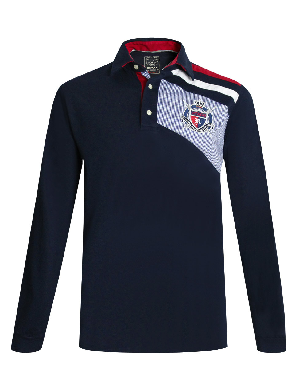 Polo manches longues Vich Otago rugby marine pour homme