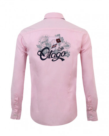 Dos de la chemise Flowers Otago rose pour homme